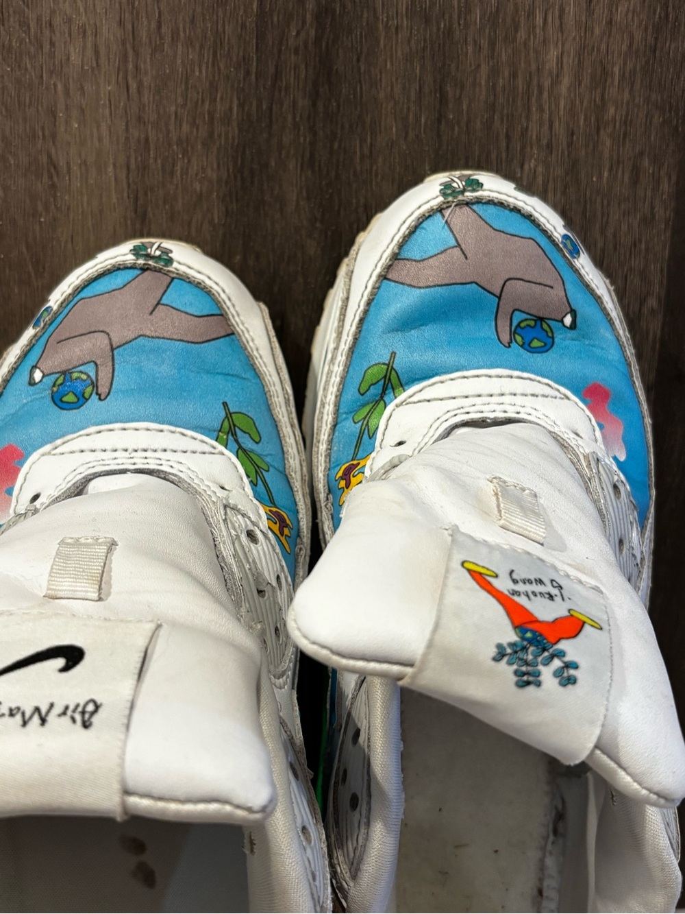 Nike White Teal Purple Green Graphic Low-Top Flats - Picture 14 of 16